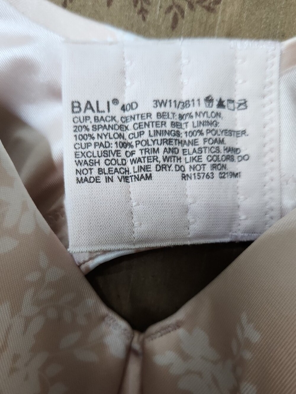 Bali Pink Blush Floral Smoothing Underwire Bra - Picture 3 of 7